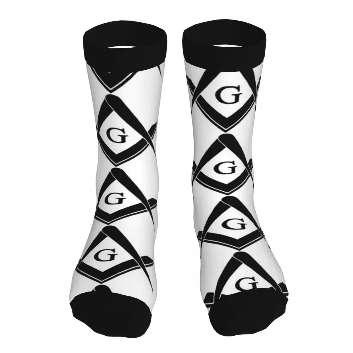 

Freemasonry Symbol Pattern Socks For Men 5% Spandex Awesome Middle Tube Winter Gift Idea
