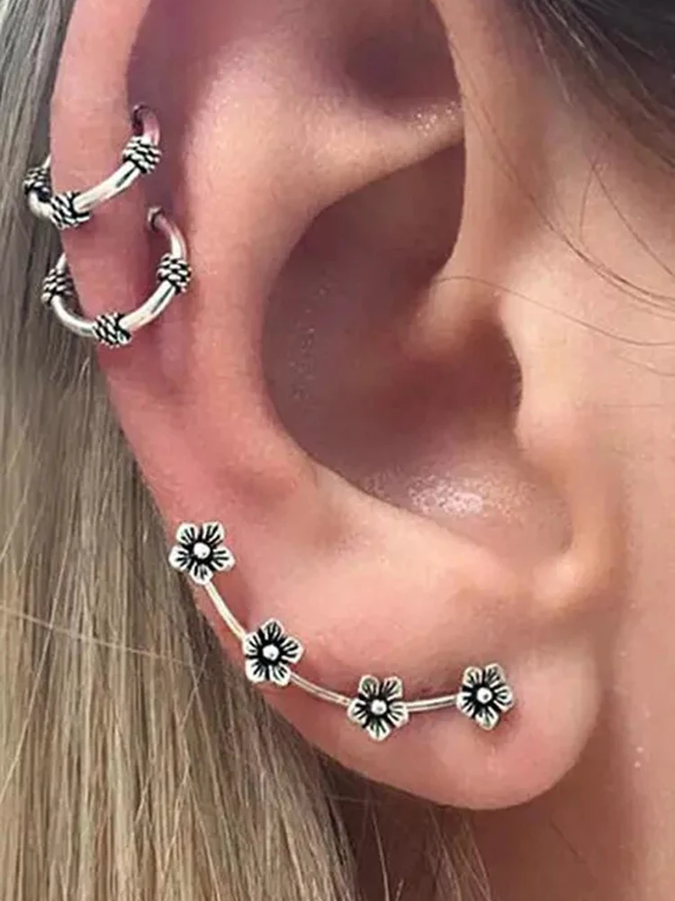 

Богемный креативный набор из трех сережек, регулируемые серьги-каффы для женщин, Модная бижутерия, серьги, подарок для вечеривечерние, лучш...