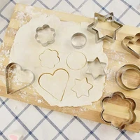 3 pcs heart flower star round cookie cutter stainless steel forms mold baking polygon embosser kitchen accessories fondant frame