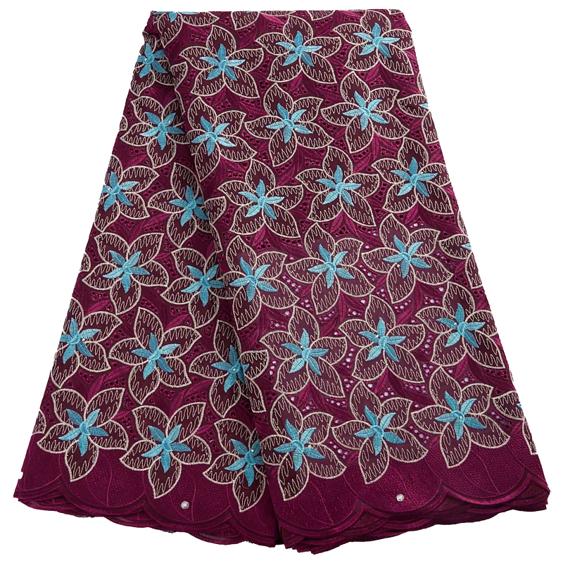 Цена Ткань Африканская хлопчатобумажная Кружевная Ткань 5 ярдов швейцарская вуаль Высококачественная нигерийская хлопчатобумажная кружевная ...