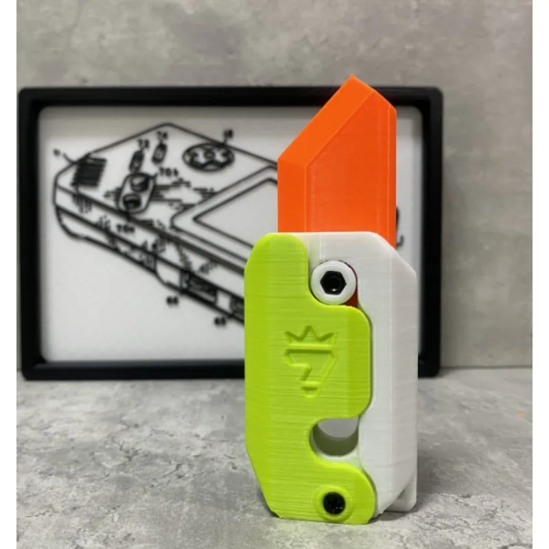 

3D Printing Gravity Cub Jumping Small Radish Knife Mini Model Student Prize Pendant Decompression Toy