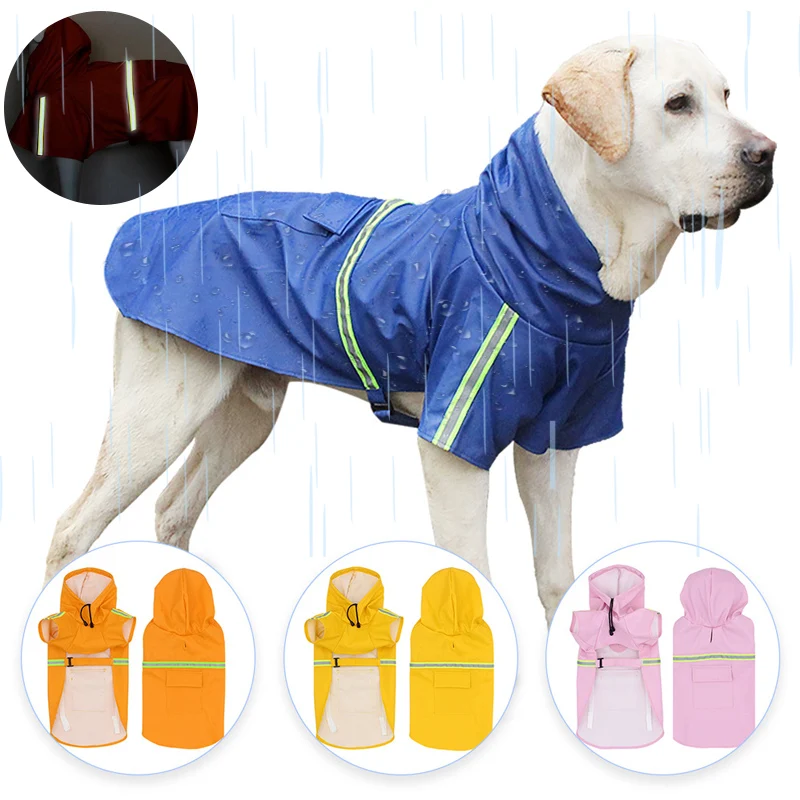 

Large Pet Dog Raincoat Waterproof and Winterproof Rain Clothes Jumpsuit for Big Medium Golden Retriever Outdoor Pet Clothing