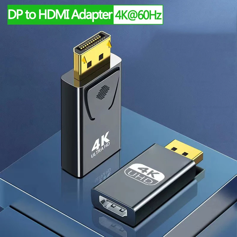 

Адаптер 4K DisplayPort-HDMI-совместимый, DP штекер-гнездо HDMI 4K 30 Гц/60 Гц HD 1080P, адаптер видео и аудио для ноутбуков, ПК, HDTV