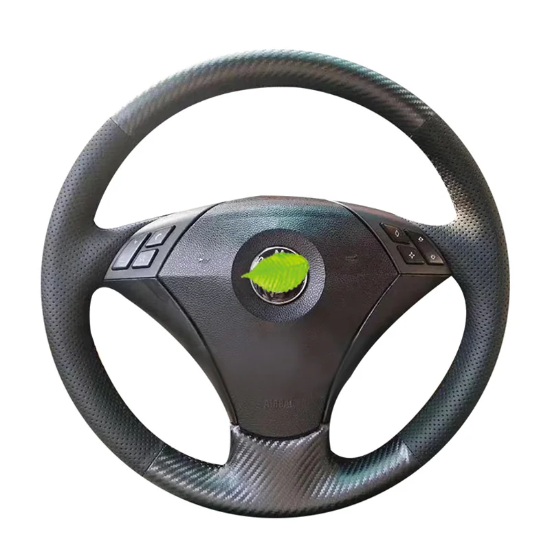 

For BMW 5 Series 520li 523 525 530 E60 Steering wheel cover 2004-2010 2005 2006 2007 2008 2009 Premium leather car interior