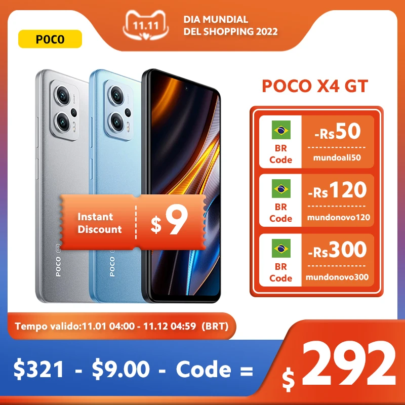 Kup Wersja Globalna POCO X4 GT 5G Smartphone 128GB/256GB Dimensity 8100 144Hz Przełącznik Dynamiczny Wyświetlacz 64MP Potrójna Kamera 67W ładowanie