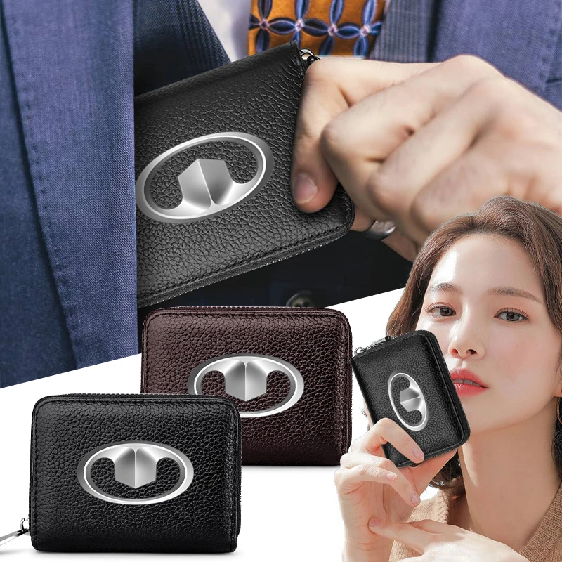 

New Leather Zipper Wallet Driver License Business Card Organizer Pouch For Great Wall Hover H5 H3 Safe M4 Wingle Deer Voleex C30