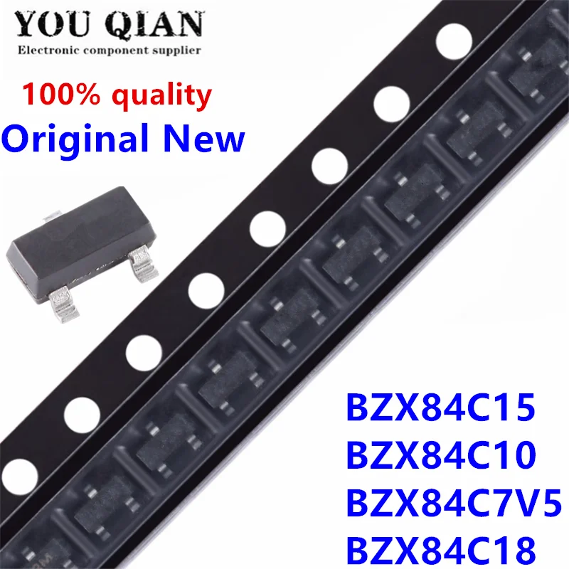 100 шт. BZX84C18 BZX84C7V5 7,5 V BZX84C10 10V Z9 SOT23 BZX84-C18 SOT-23 18V стабилизированный диод напряжения