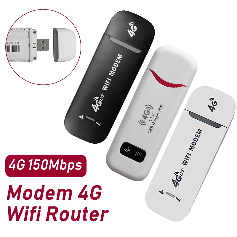4G WiFi Router Wireless USB Dongle 150Mbps Modem Stick Pocket Hotspot WiFi Dongle 4G SIM Card Modem Stick Home Mobile Broadband