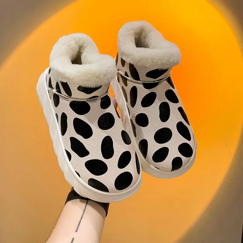 

Женская зимняя обувь, зимние ботинки для студенток с бархатной подкладкой, теплая обувь на плоской подошве