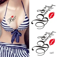689101820 pcs english lips temptation tattoo stickers small waterproof female long lasting chest collarbone sexy tattoo