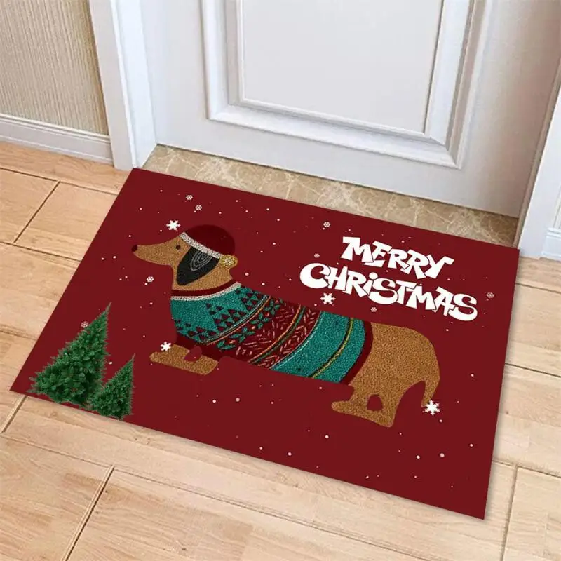 

Cartoon Christmas Entrance Door Pocket Carpet Family Stair Kitchen Bathroom Living Room Corridor Anti-skid Wear-resistant Carpet