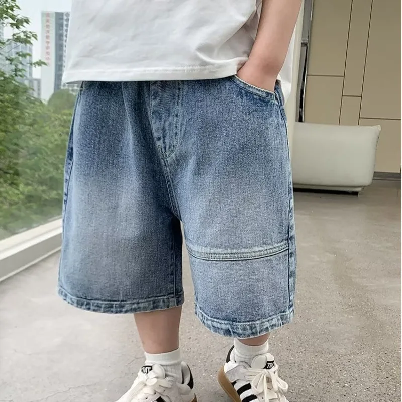 

Children's Five Point Shorts Summer Summer Boys' Fashion Gradient Jeans Korean Casual Pants For Children