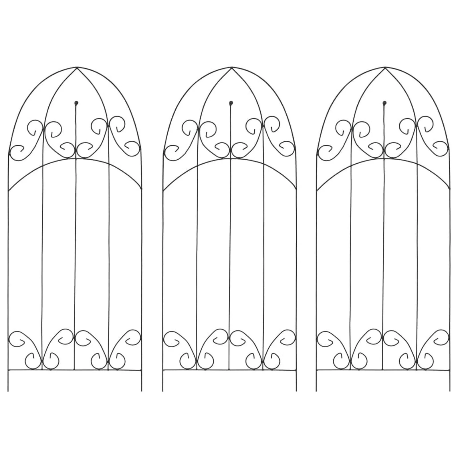 

Plant Climbing Racks 3 pcs Black 15.7"x39.4" Iron