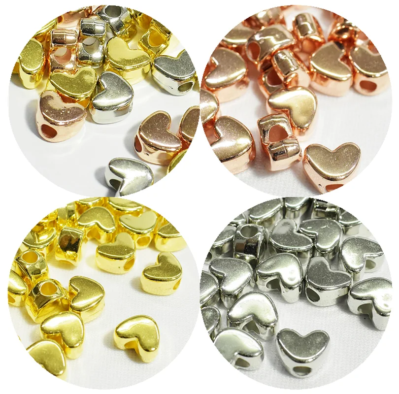 

DIY14MM 30/50/100pcs love beads, bracelet making, gold and silver jewelry