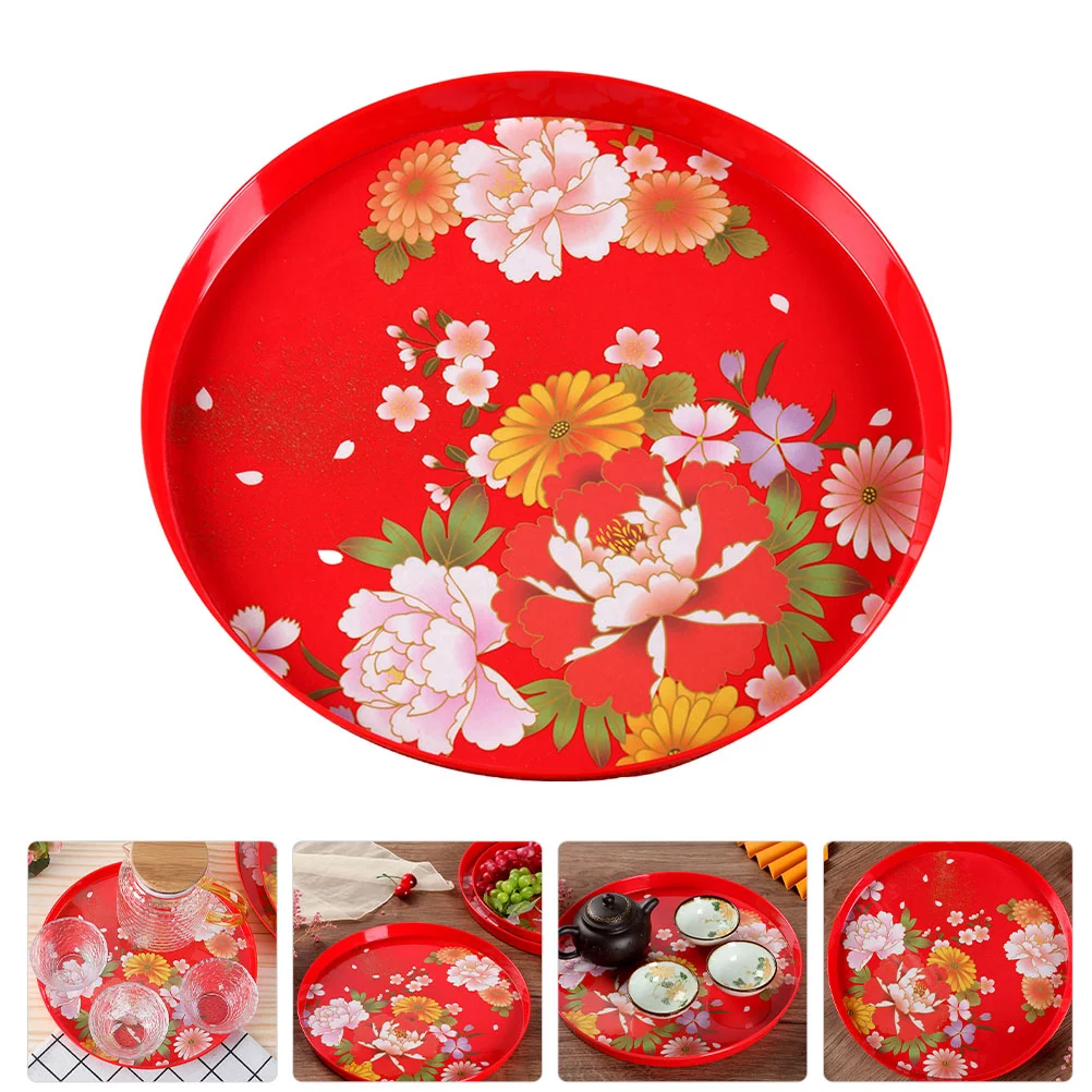 

Tray Serving Plates Chinese Snack Plate Wedding Fruit Snacks Dish Appetizer Nut Storage Tea Platter Drieddessert Box Redcandies