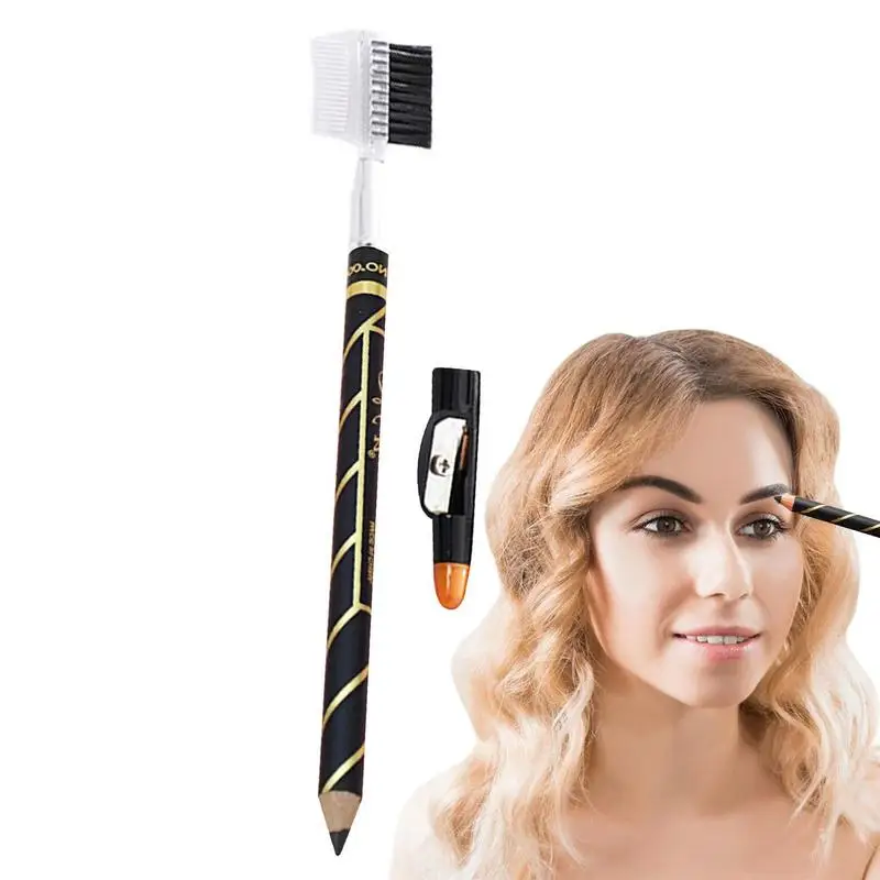 

Eyebrow Pencil Eyeliner Barber Pencil With Built-in Sharpener And Brush Waterproof Lasting Natural Makeup Tool Cosmetics