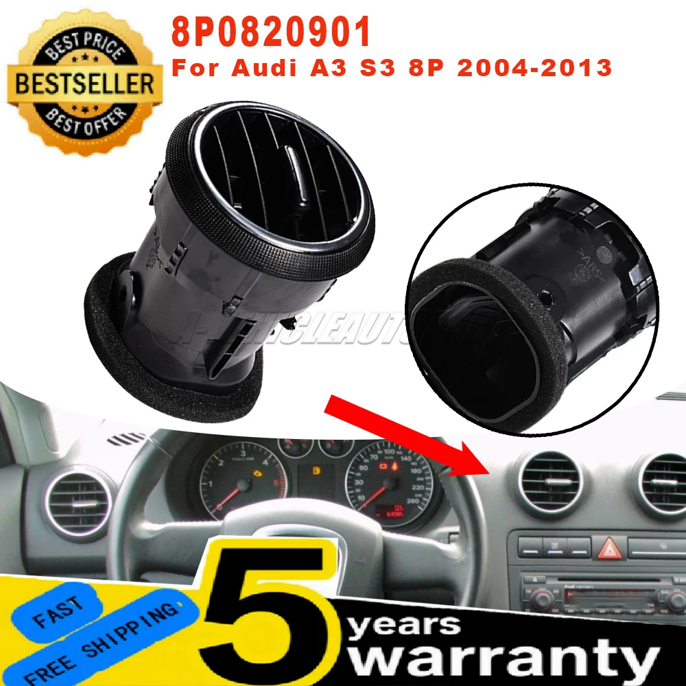 Фото Новый 8P0820901 для Audi A3 S3 8P MK2 ABS 1 шт. передняя приборная панель, вентиляционное отверстие, кондиционер, решетка переменного тока, диффузор, панель, автомобильные аксессуары №1