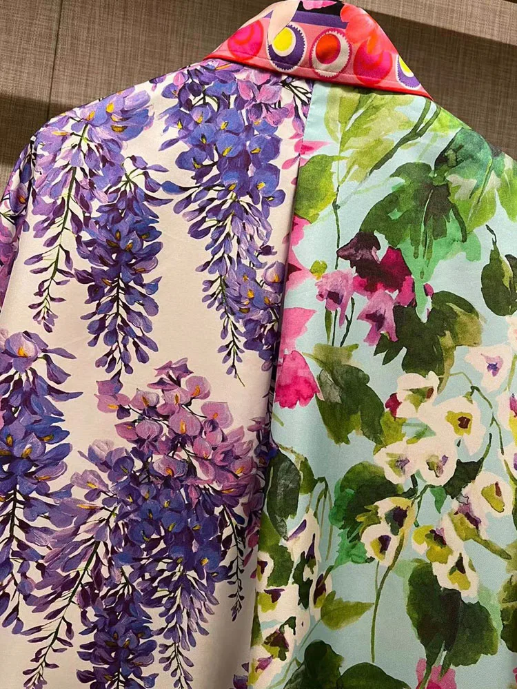 AELESEEN Модная шелковая Сицилийская блузка 2022 с рукавом-бабочкой фиолетового цвета