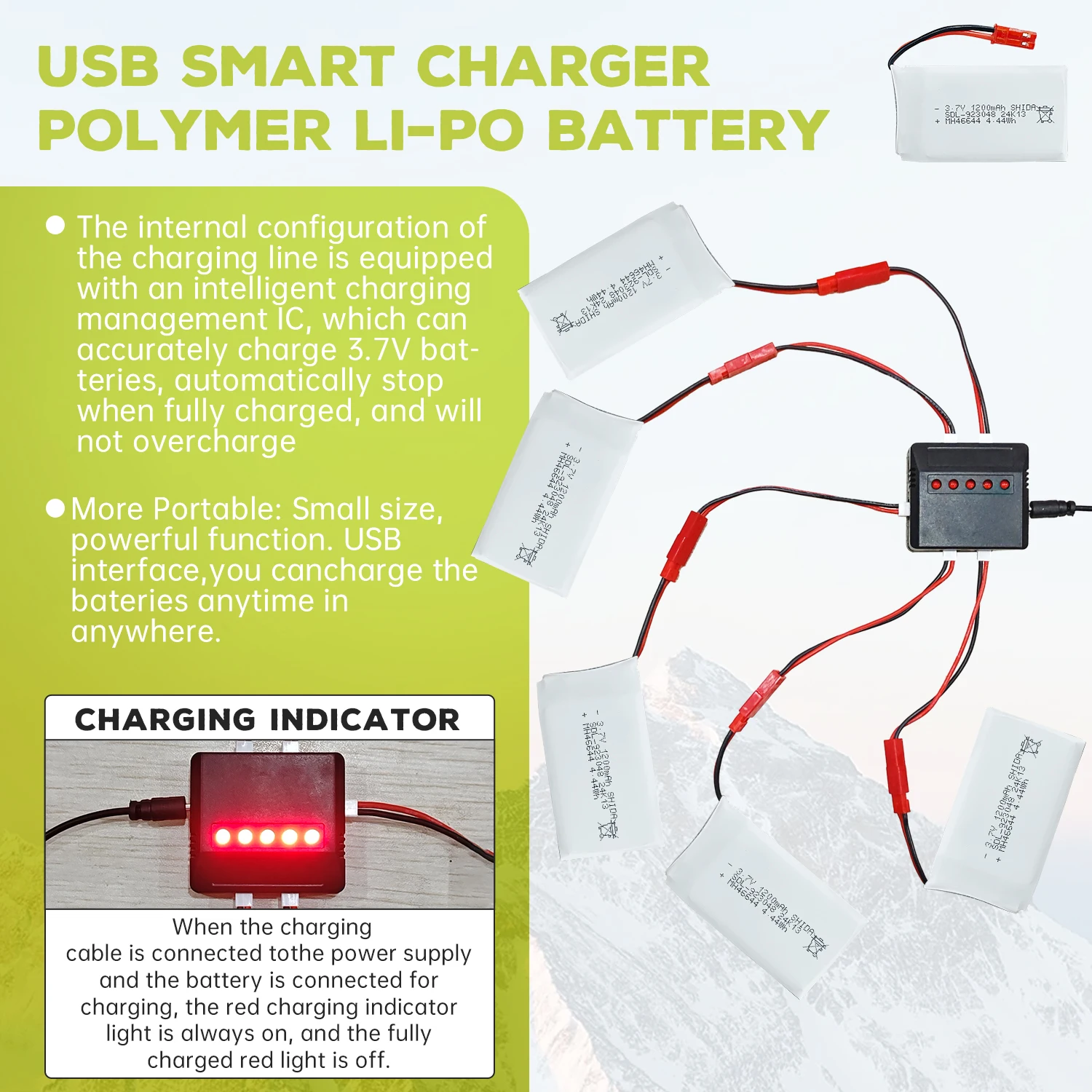 5 шт. 3 7 В 1200 мАч 30C JST Lipo аккумулятор с зарядным устройством 5-в-1 для MJX T04 T05 T25 X900 X9TW