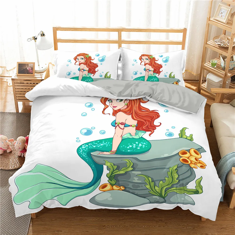 

Голубое мультяшное одеяло Edredones Ninos для девочки принцессы из полиэстера Комплект постельного белья для кроватки пододеяльник для детей