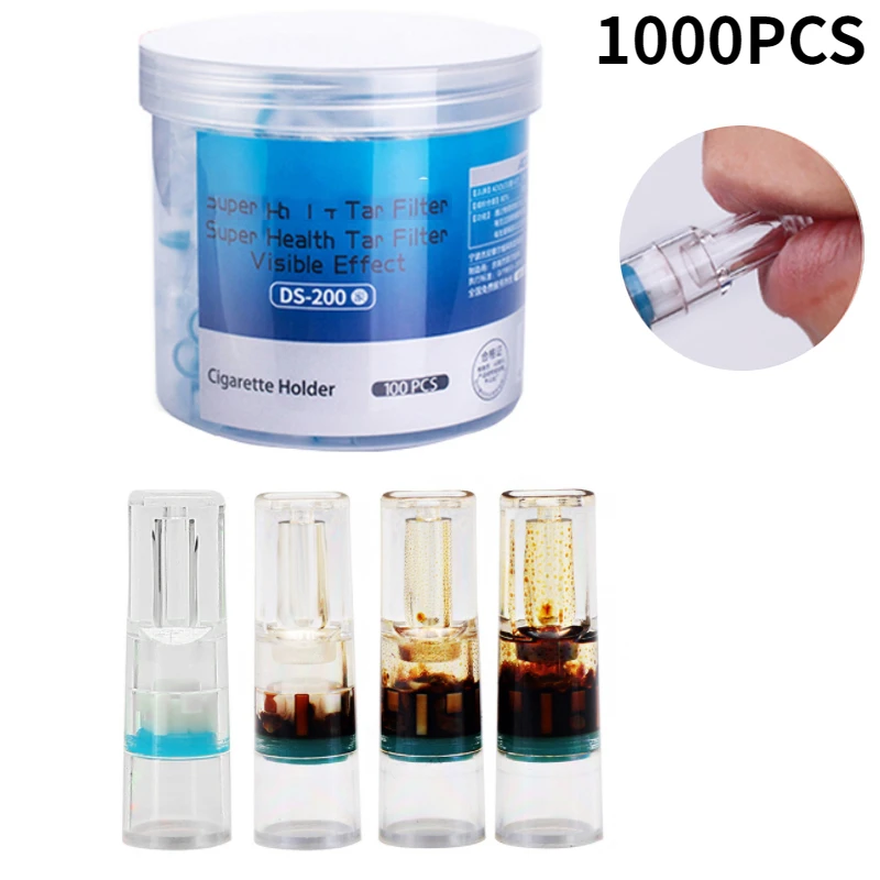 1000pcs Disposable Cigarette Holder Healthy Disposable Smoking Filter Pipe Tobacco Cigarettes Reduce Tar Filter Holders