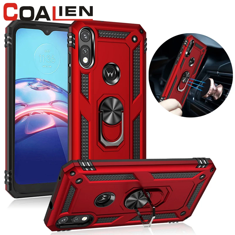 coalien shockproof armor cover for motorola e5 e6 e7 e plus play e20 e30 e40 stand ring phone case for moto edge s 20 pro lite free global shipping