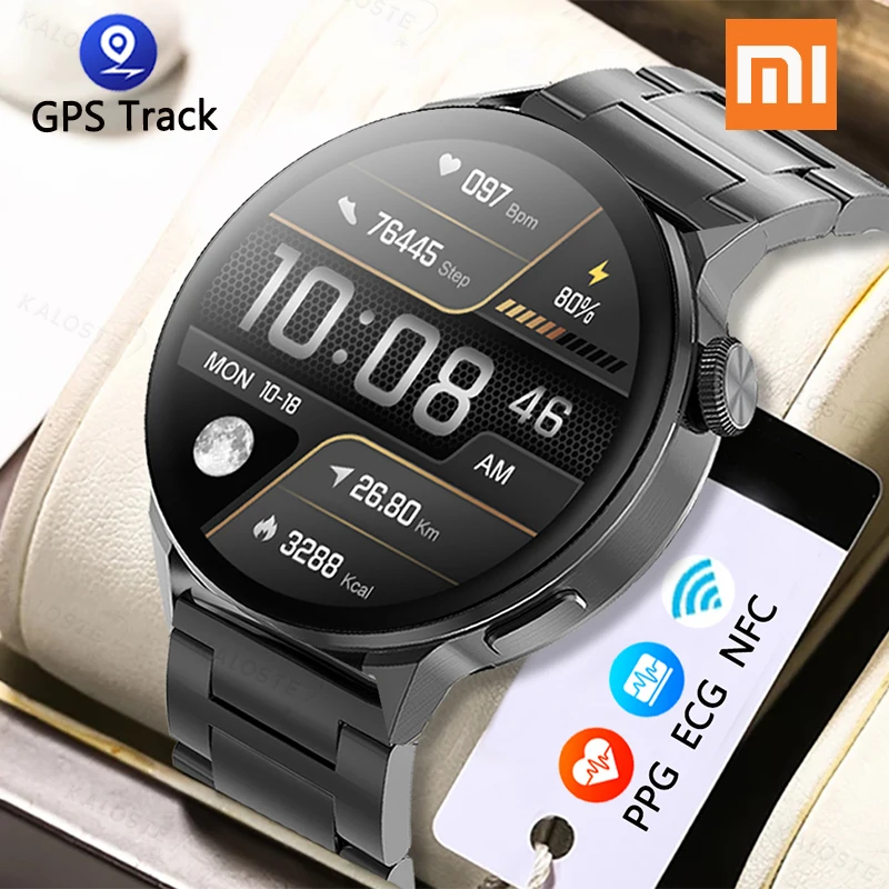

xiaomi NFC Smart Watch Men Bluetooth Call GPS Track Watches Women Custom Dial Heart Rate ECG PPG Smartwatch For Android IOS