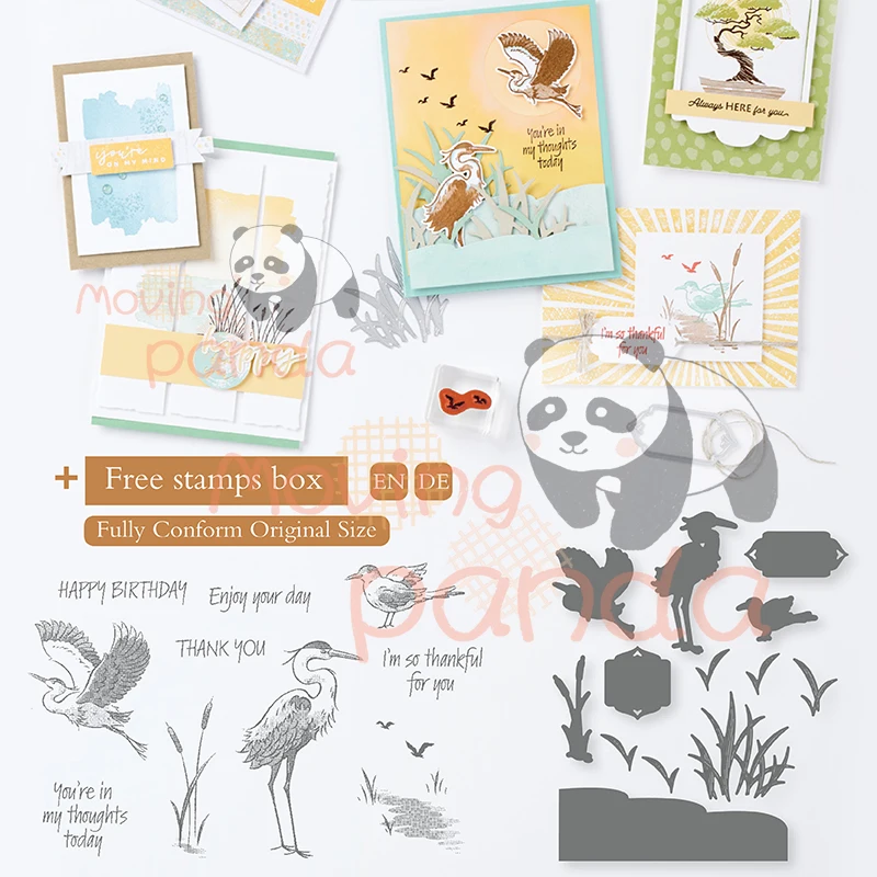 

New Crane Animal Metal Cutting Die And Clear Stamps For Diy Dies Scrapbooking Handmade Paper Card Decoration Craft Dies