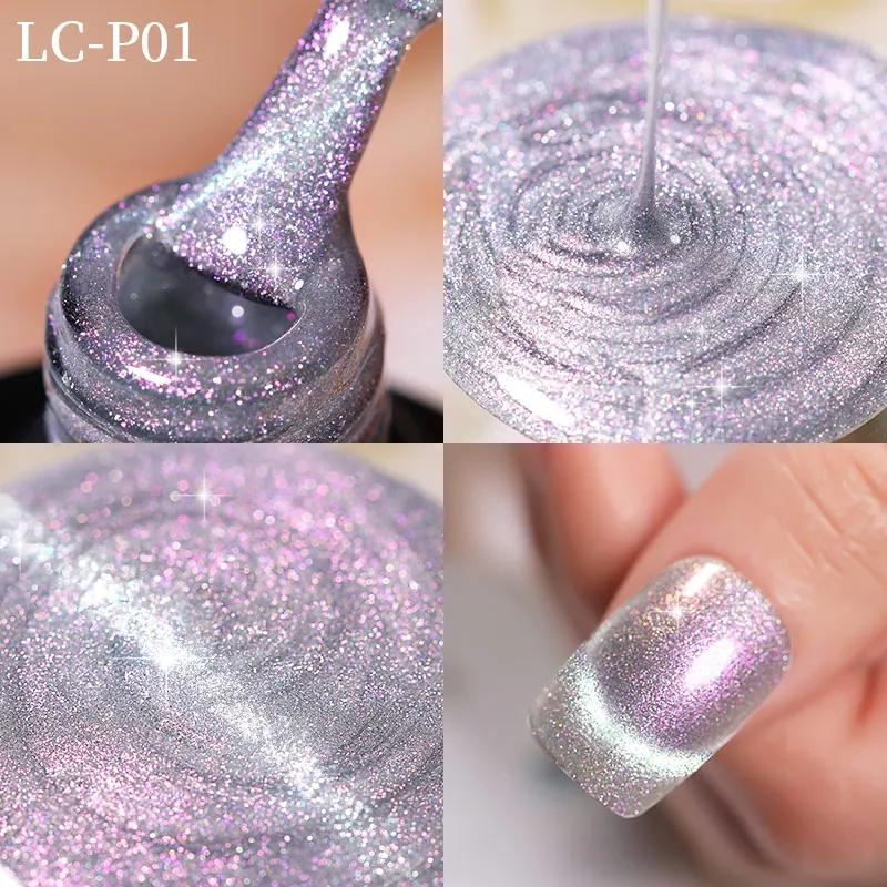 

LILYCUTE 7ML Aurora Cat Magnetic Gel Nail Polish Summer Spar Laser Nail Art Design Semi Permanent Soak Off UV Gel Varnishes