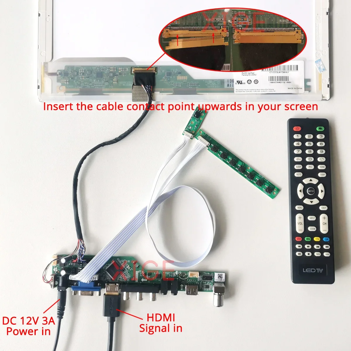 Плата контроллера, совместимая с BT140GW01 BT140GW03 BT140GW02 BT140GW04, 1366x768, LVDS-40 Pin, USB+AV+VGA+HDMI, комплект для самостоятельной сборки экрана ноутбука 1366*768 (art.: 3920dabdbed82) - 3920dabdbed82