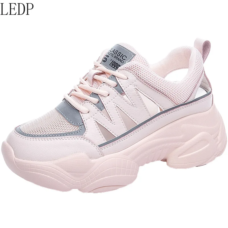

Women's Sports Sandals 2022 Summer Breathable Mesh Soft Bottom Lightweight Closed Toe Platform Hidden Heel White Shoes