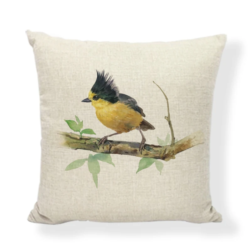 Забавные наволочки в китайском стиле с рисунком цветов и птиц колибри 45x45 см