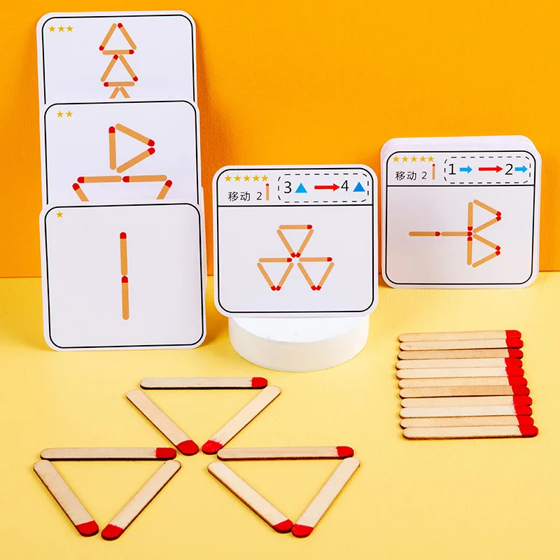 

Matchstick Wooden Puzzle Board Game Thinking Math Logic Training Educational Toys For Christmas Gifts Boys Girls