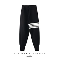 tb pants men and women spring and autumn new loose version knitted casual striped sweat pants bf wind sports pants