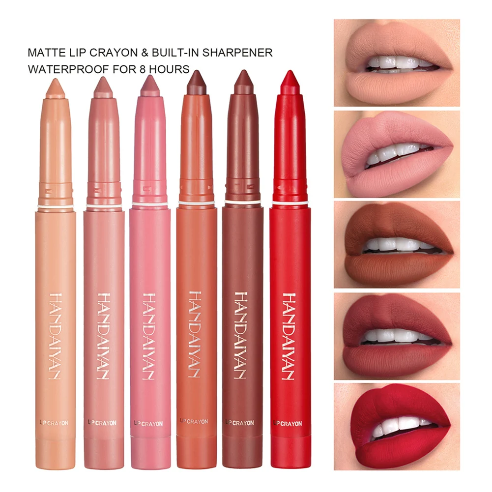 

Matte Nude Lipstick Lip Liner Pencil 12 Colors Waterproof Lipstick High Pigmented Lip Gloss Pen Lip Liner Contour Makeup Tools