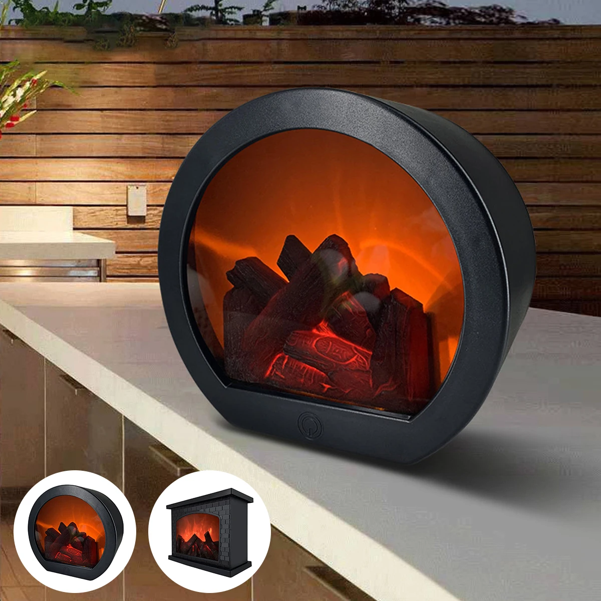 

New Fireplace Lantern Simulation Log Fire Place Lantern USB or Battery Powered Fire Lamp Realistic LED Fireplace Lantern