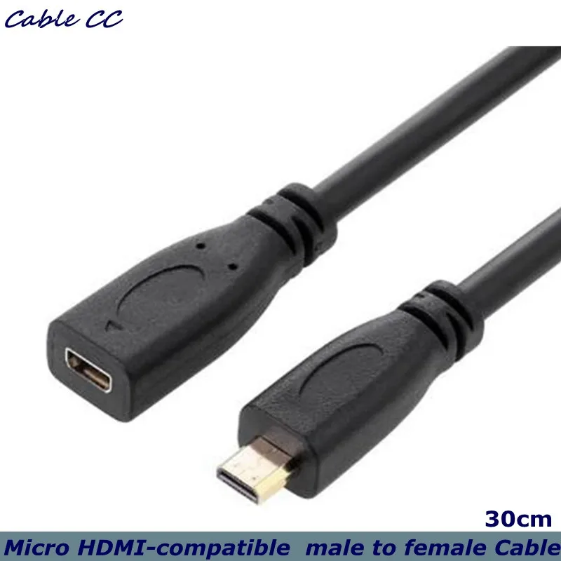 

1.4 Micro HDMI-Compatible Male To Micro HDMI-compatible Female M / F M to F Extension Cable Crossing Gold Interface Micro