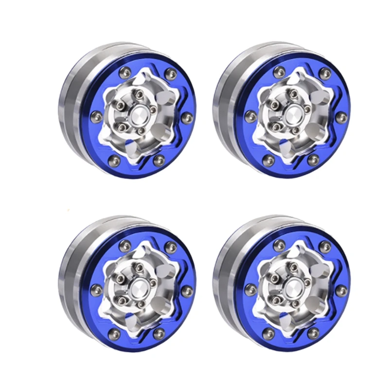

4Pcs 1.9 Inch Metal Beadlock Wheel Rims for 1/10 RC Rock Crawler Axial SCX10 RR10 Ll D90 CC01 F350 TF2 Wheel Hub