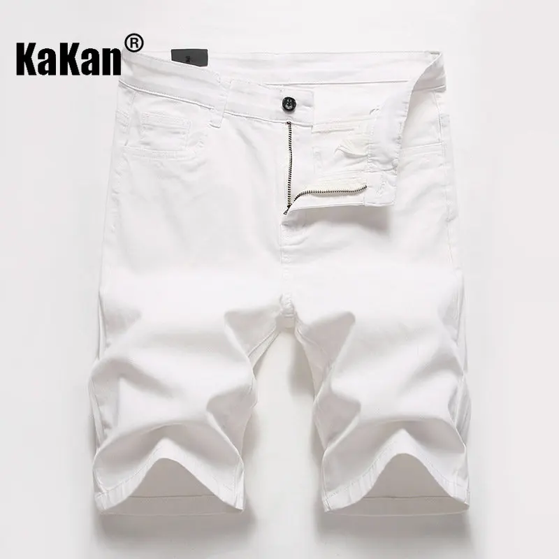 Kakan - European and American Summer New Retro Distressed Denim Shorts for Men, Made of Old Washed Casual Jeans K36-793