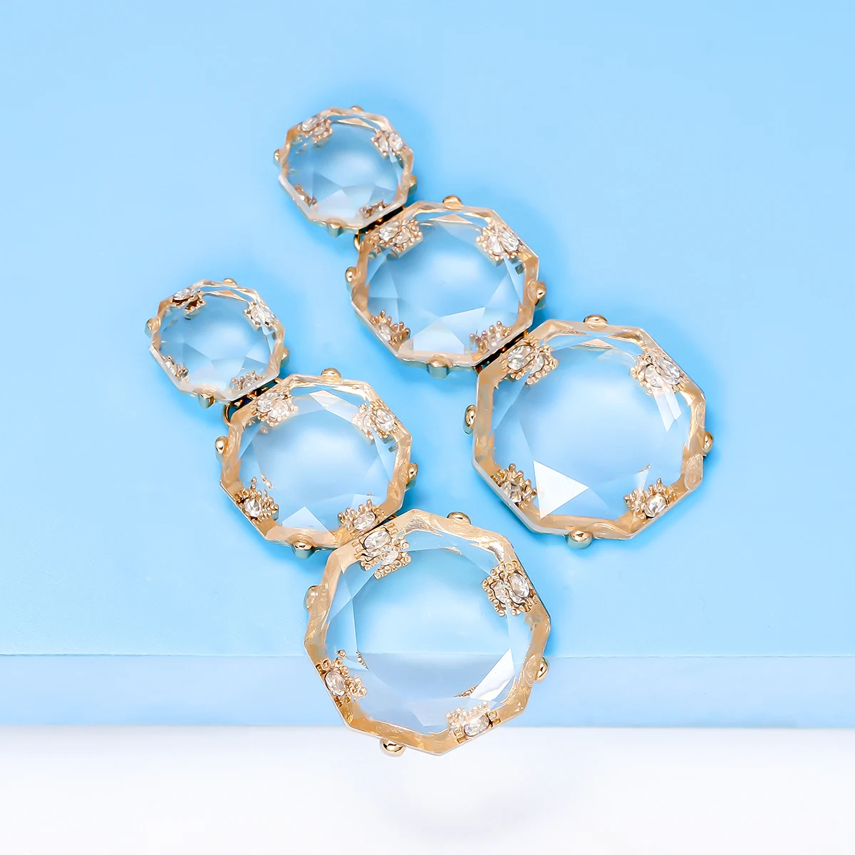 

Fashion Transparent Crystal Acrylic Resin Earrings Multilayer Geometric Dangle Earrings for Women Fashion Statement Jewelry Gift