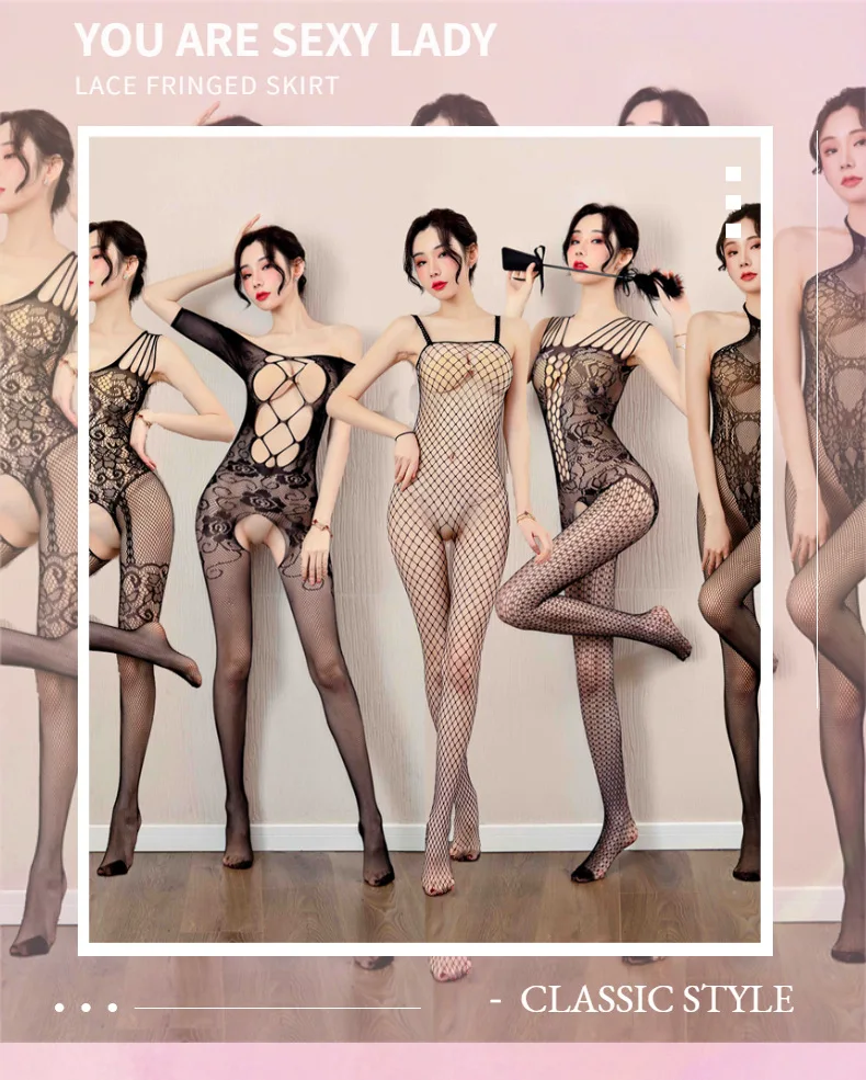 

Erotic Women's Body Stockings Teddies Bodysuits Hot Sexy Lingerie Mesh Open Bodysuit Crotchless Underwear Exotic Sex Costumes