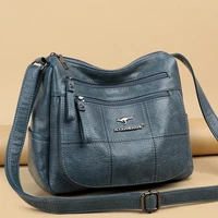 2022 trend luxurious designer crossbody bag soft pu leather messenger bags for ladies mini retro woman handbag purse female sac