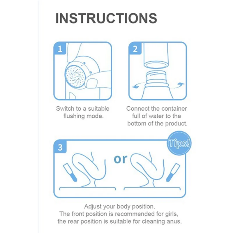 Портативный ручной электрический распылитель для биде многофункциональный