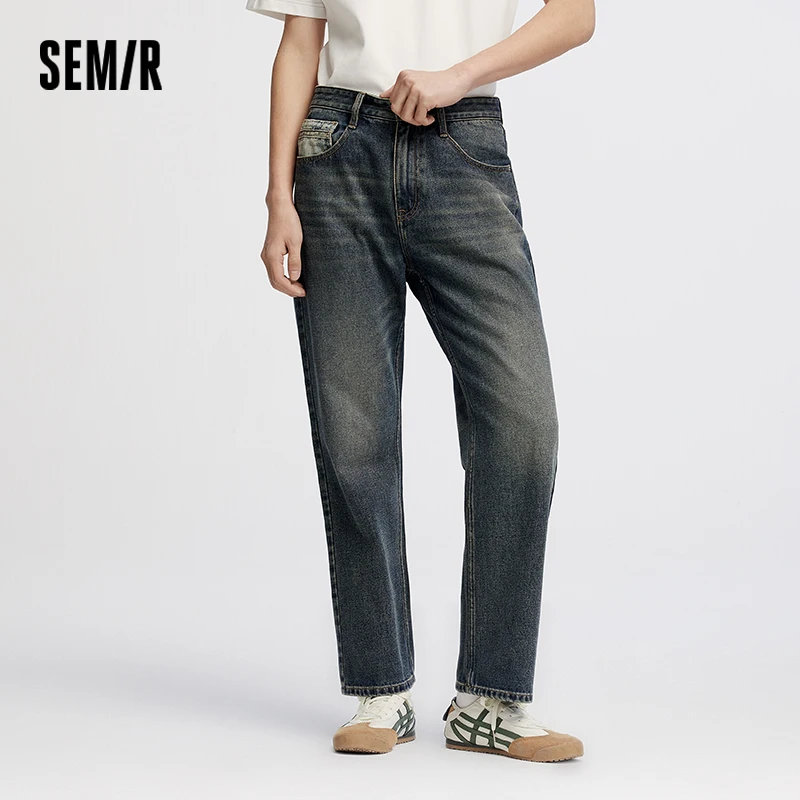 Фото Мужские джинсы Semir: ретро-стиль, прямой крой, мягкие, прочные, из денима, повседневные, осенние, длинные брюки для активного отдыха, коллекция 2026 №4