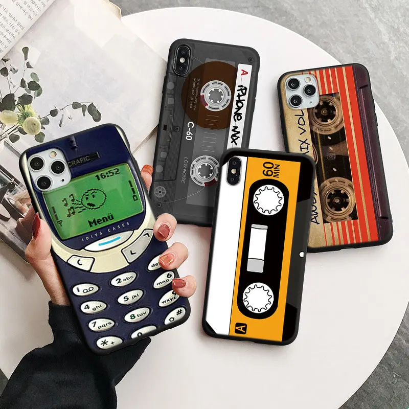 

Retro Vintage Camera Cassette Phone Case For iPhone 13 12 11 Pro X XR XS MAX 7 8 6 6s Plus 5 SE 2020 12Mini Silicone Cover Coque