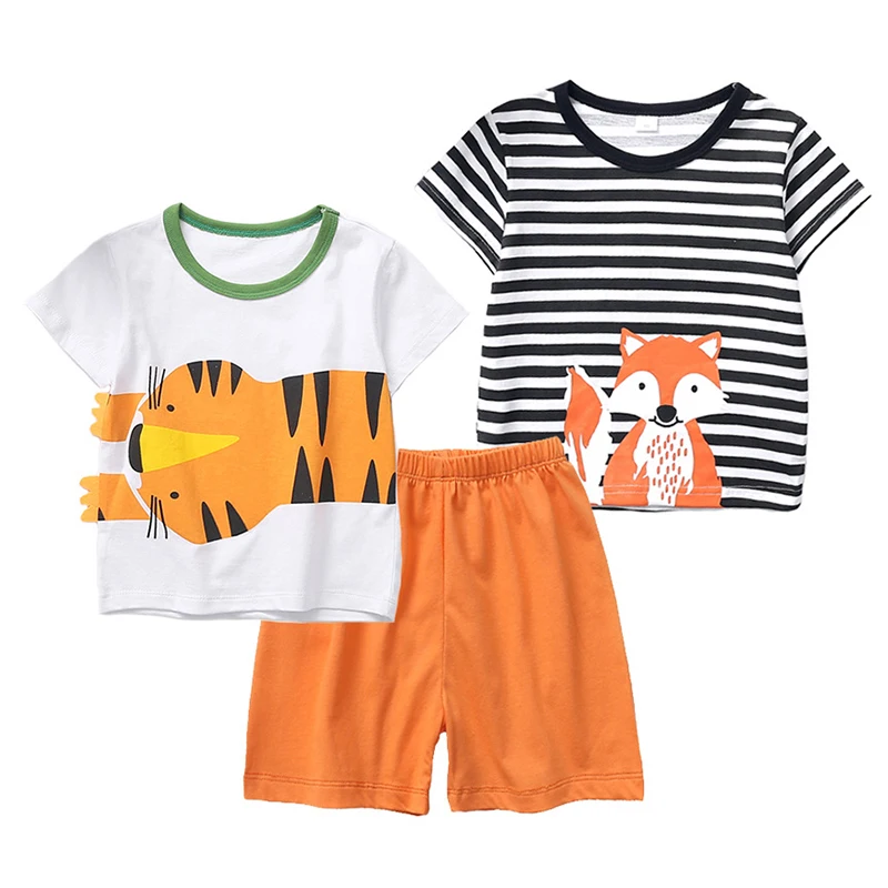 

2 шт./комплект, детский хлопковый топ с коротким рукавом и шорты
