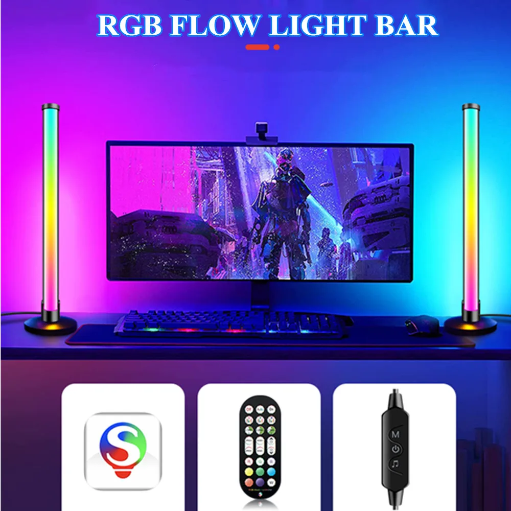 

LED Smart RGB Light Bar with APP Control Music Sync Lamp Ambient Gaming Lights for TV Backlights Computer Desktop Bedroom Decor