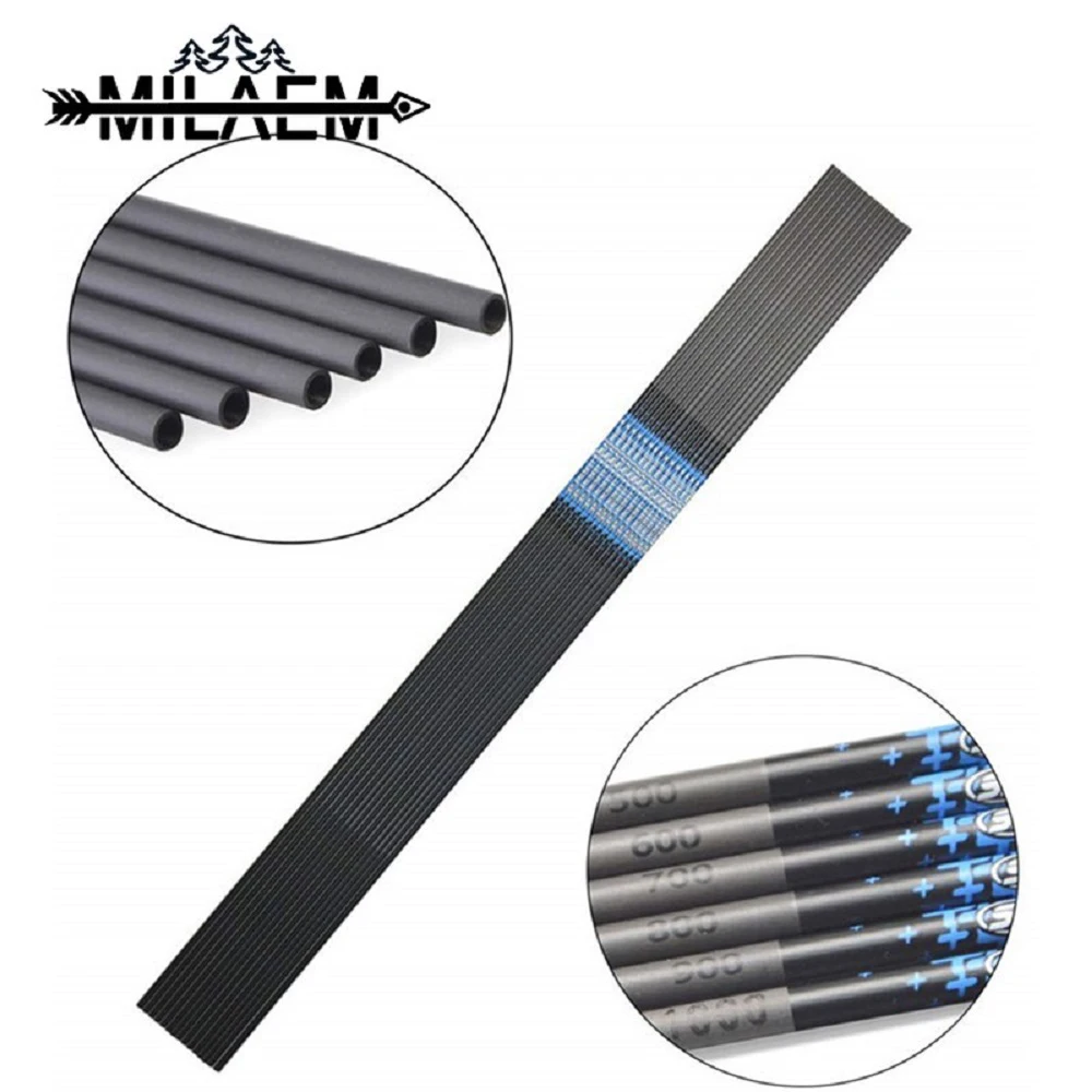 

6pcs 30inch Archery Carbon Arrow Shaft Spine500/600/700/800/900/1000 Pure Cabon ID4.2mm Arrow Shaft Outdoor Hunting Accessories