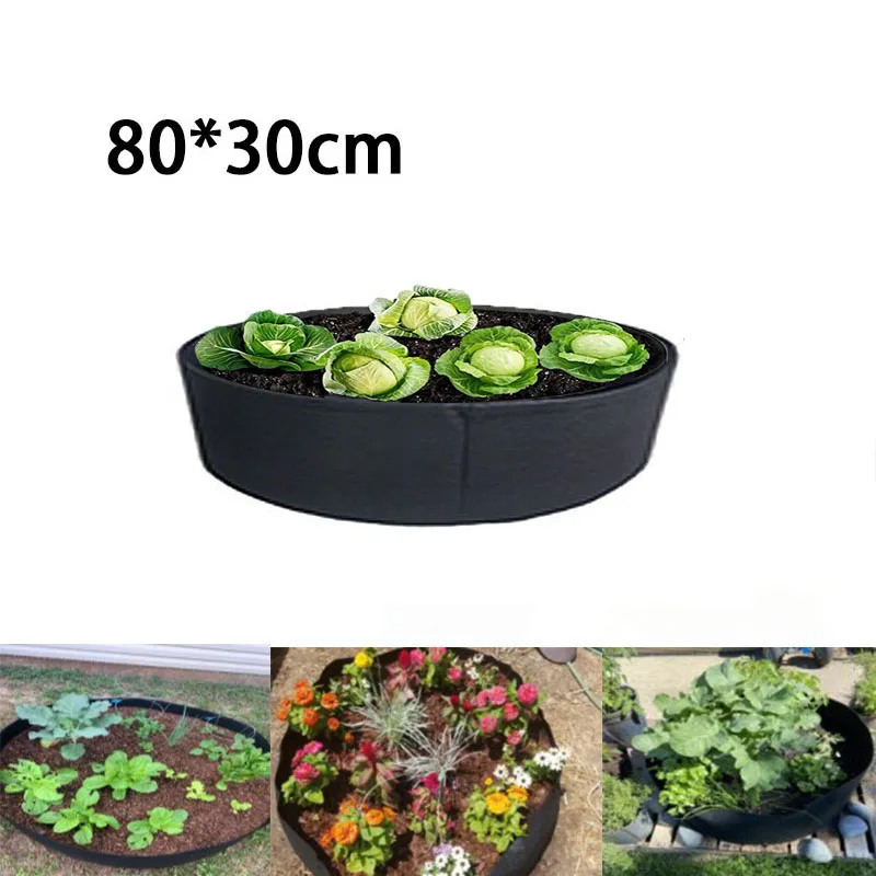 

80x30cm garden fabric pots for garden beds plant vegetable bags grow pots seed growing eco friendly gardening tools Non-Woven Q1