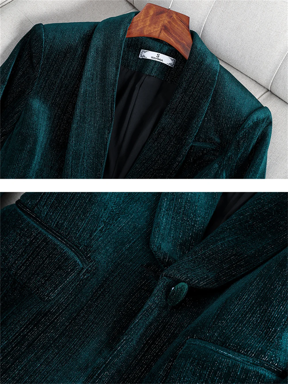 Women Formal Jacket Blazer Coat Female Green Red Solid Long Sleeve Single Button Office Lady Business Work Wear